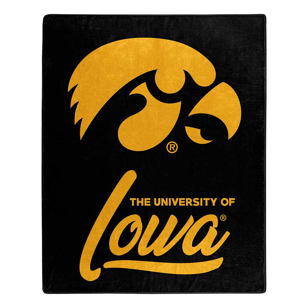 NCAA Iowa Hawkeyes Signature Raschel Throw Blanket 50x60 Inches