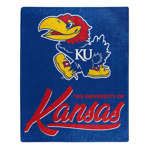 NCAA Kansas Jayhawks Signature Raschel Throw Blanket 50x60 Inches