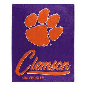 NCAA Clemson Tigers Signature Raschel Throw Blanket 50x60 Inches