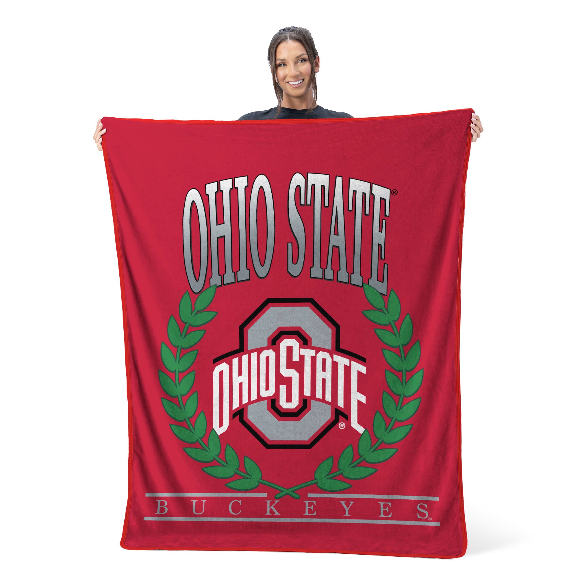 Ohio State Buckeyes NCAA Plateau Silk Touch Throw Blanket 46X60 Inches