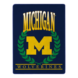 Michigan Wolverines NCAA Plateau Silk Touch Throw Blanket 46X60 Inches