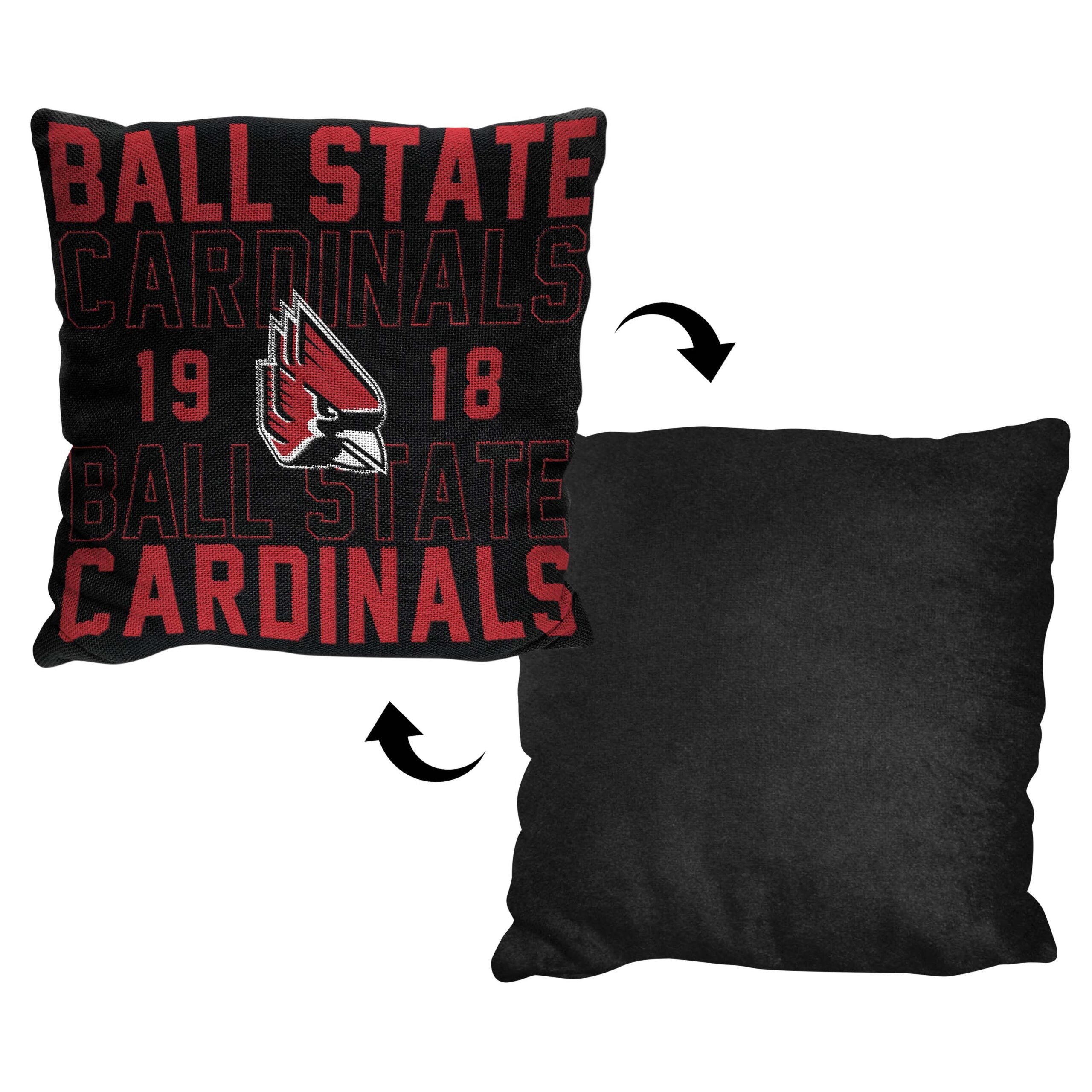 NCAA Ball State Cardinals Stacked Pillow 20x20 Inches