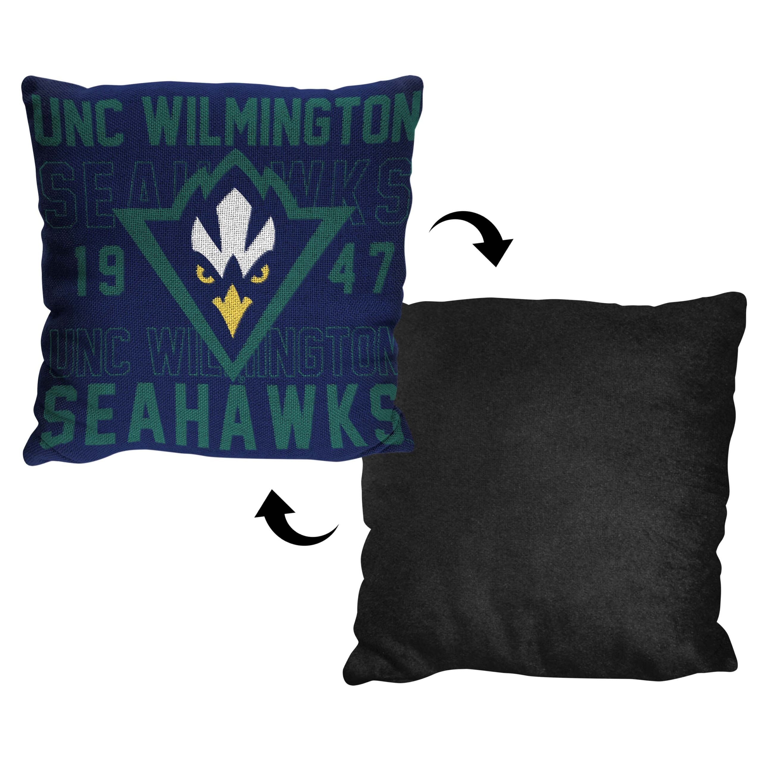 NCAA UNC Wilmington Seahawks Stacked Pillow 20x20 Inches