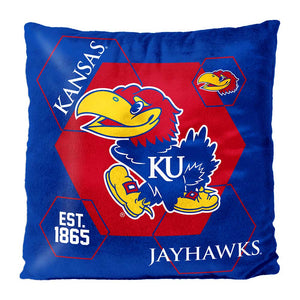 NCAA Kansas Jayhawks Connector Velvet Reverse Pillow 16x16 Inches