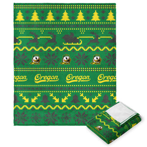 Oregon Ducks NCAA Xmas Time Silk Touch Throw Blanket 50X60 Inches