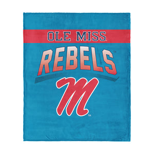 Ole Miss Rebels NCAA Bevel Silk Touch Throw Blanket 50x60 inches