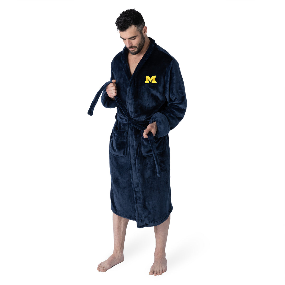 Ljmu Robe University of Michigan Wolverines Navy Unisex Robe Small/Medium