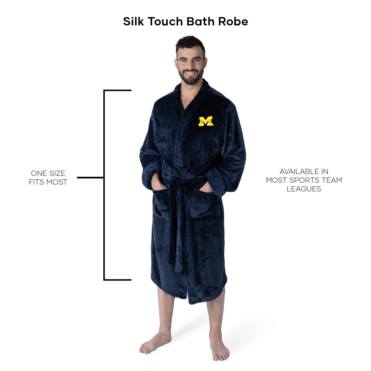 Michigan Wolverines Robe University of Michigan Wolverines Navy Unisex Robe Small/Medium