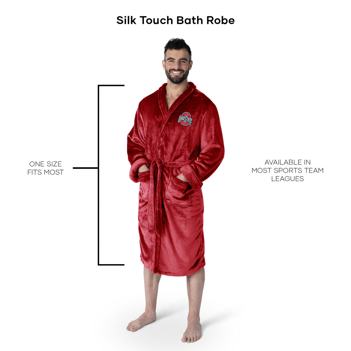 Ohio State Robe NCAA Ohio State Buckeyes L/XL Silk Touch Robe 26x47 Inches