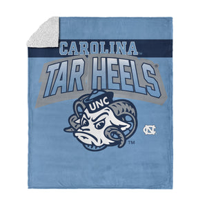 UNC Tar Heels Silk Touch Sherpa Throw Blanket 50x60 Inches