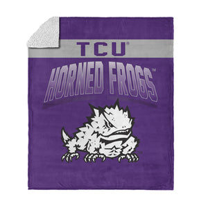 TCU Horned Frogs NCAA Bevel Silk Touch Sherpa Throw Blanket 50x60 inches