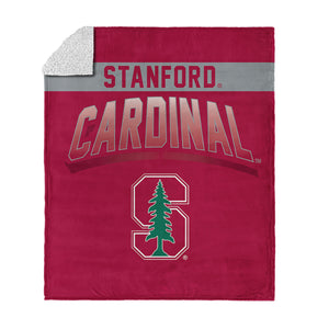 Stanford Cardinal NCAA Bevel Silk Touch Sherpa Throw Blanket 50x60 inches