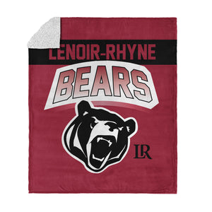 Lenoir-Rhyne Bears Silk Touch Sherpa Throw Blanket 50x60 Inches