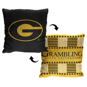 NCAA Homage Grambling State Tigers 2 Pack Double Sided Jacquard Throw Pillows 14x14 Inches