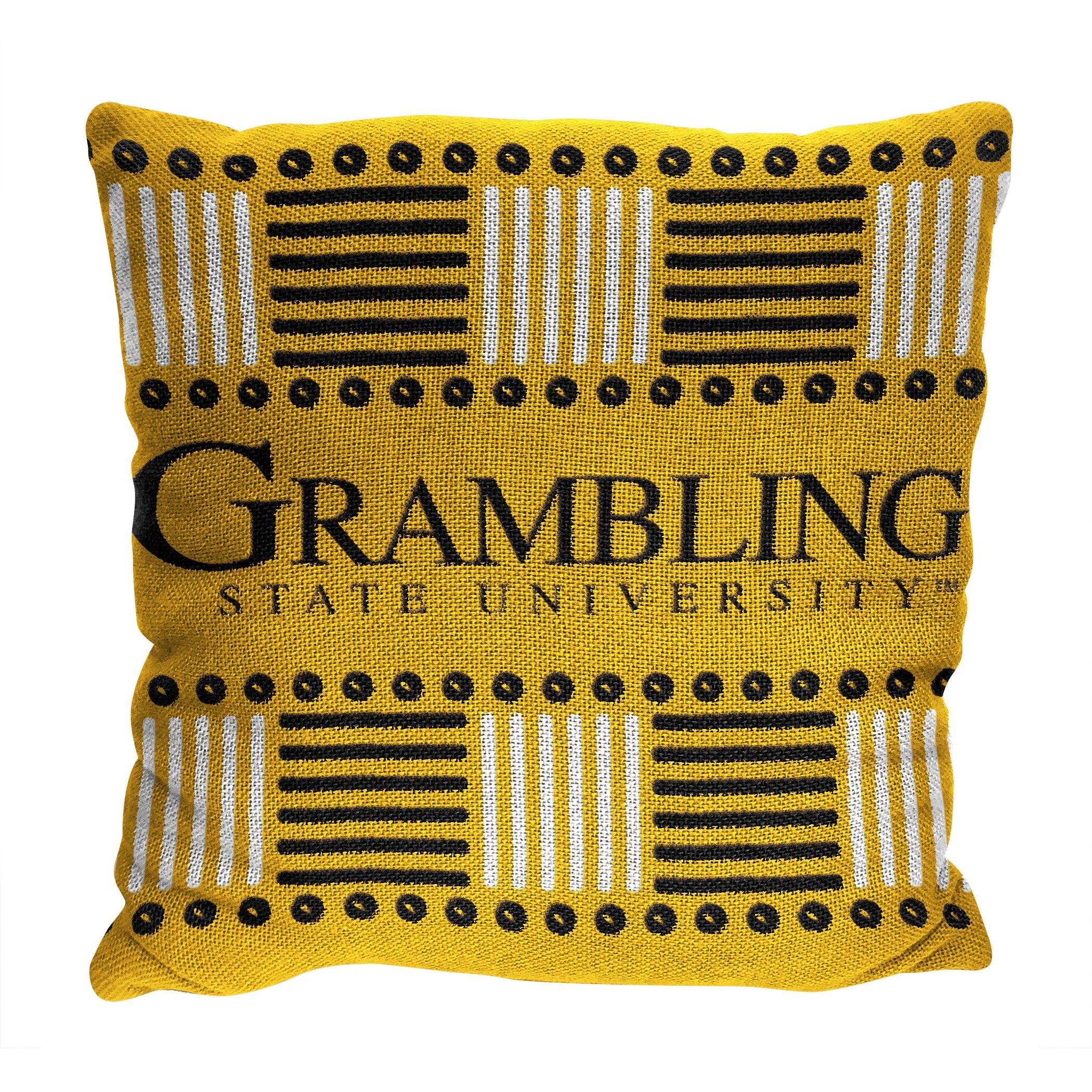 NCAA Homage Grambling State Tigers 2 Pack Double Sided Jacquard Throw Pillows 14x14 Inches