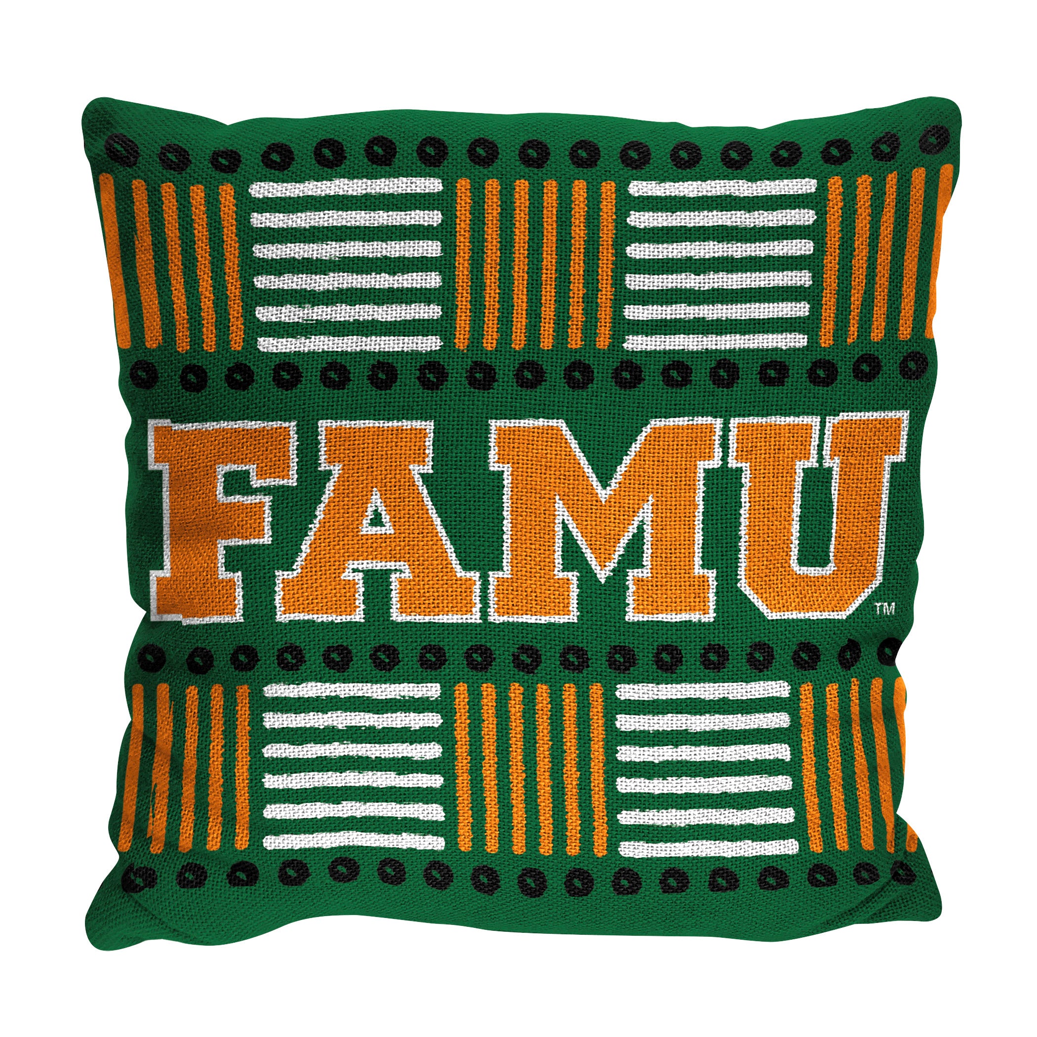 NCAA Homage Florida A&M Rattlers 2 Pack Double Sided Jacquard Throw Pillows 14x14 Inches