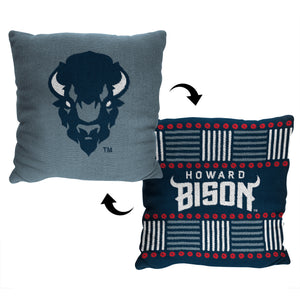 NCAA Homage Howard University Bison 2 Pack Double Sided Jacquard Throw Pillows 14x14 Inches