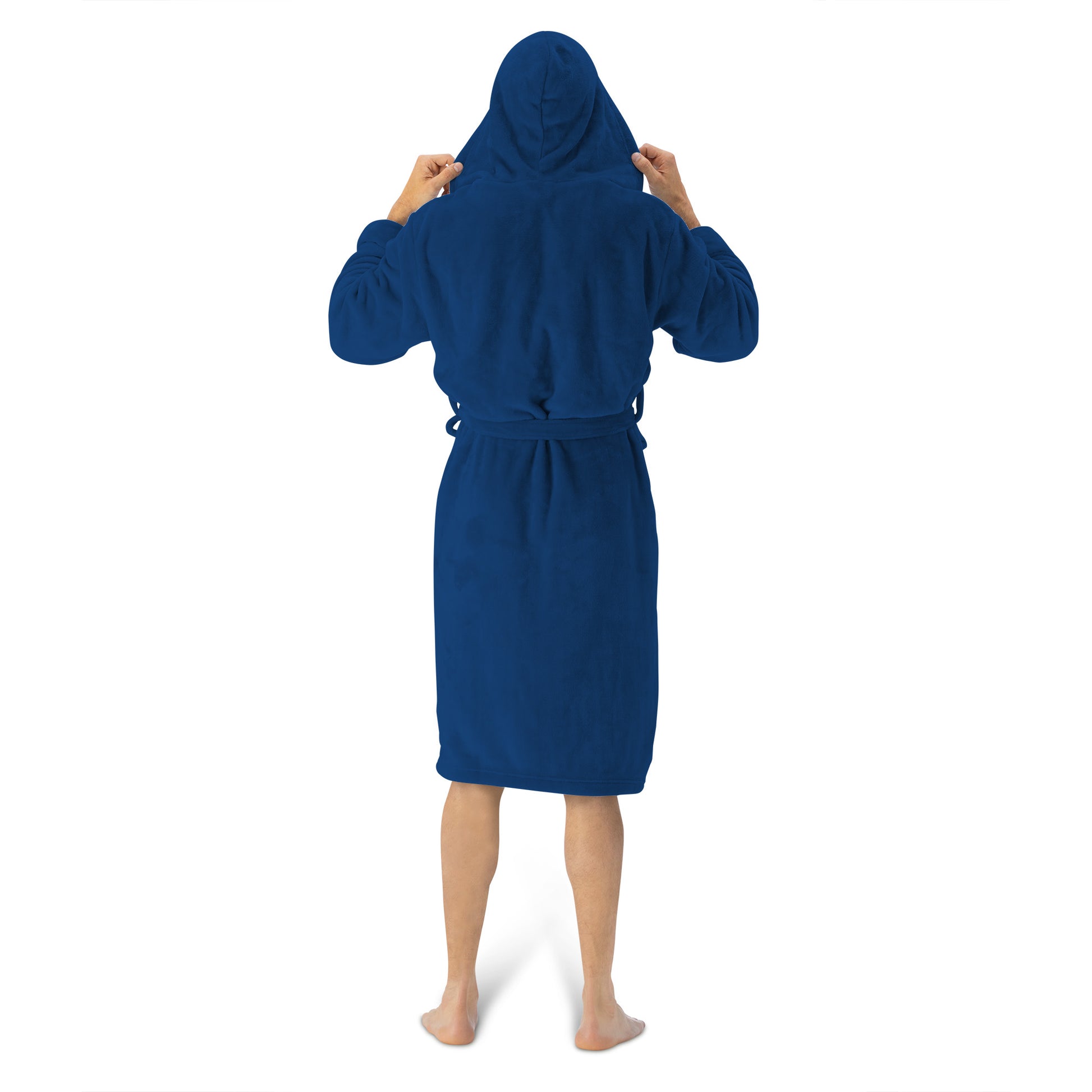 Men's The Northwest Group Navy Michigan Wolverines Hooded Silk-Touch Bath Robe Men's The Northwest Group Navy Michigan Wolverines Hooded Silk-Touch Bath Robe