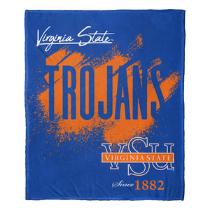 NCAA School Tradition Virginia State Trojans Silk Touch Throw Blanket 50x60 Inches