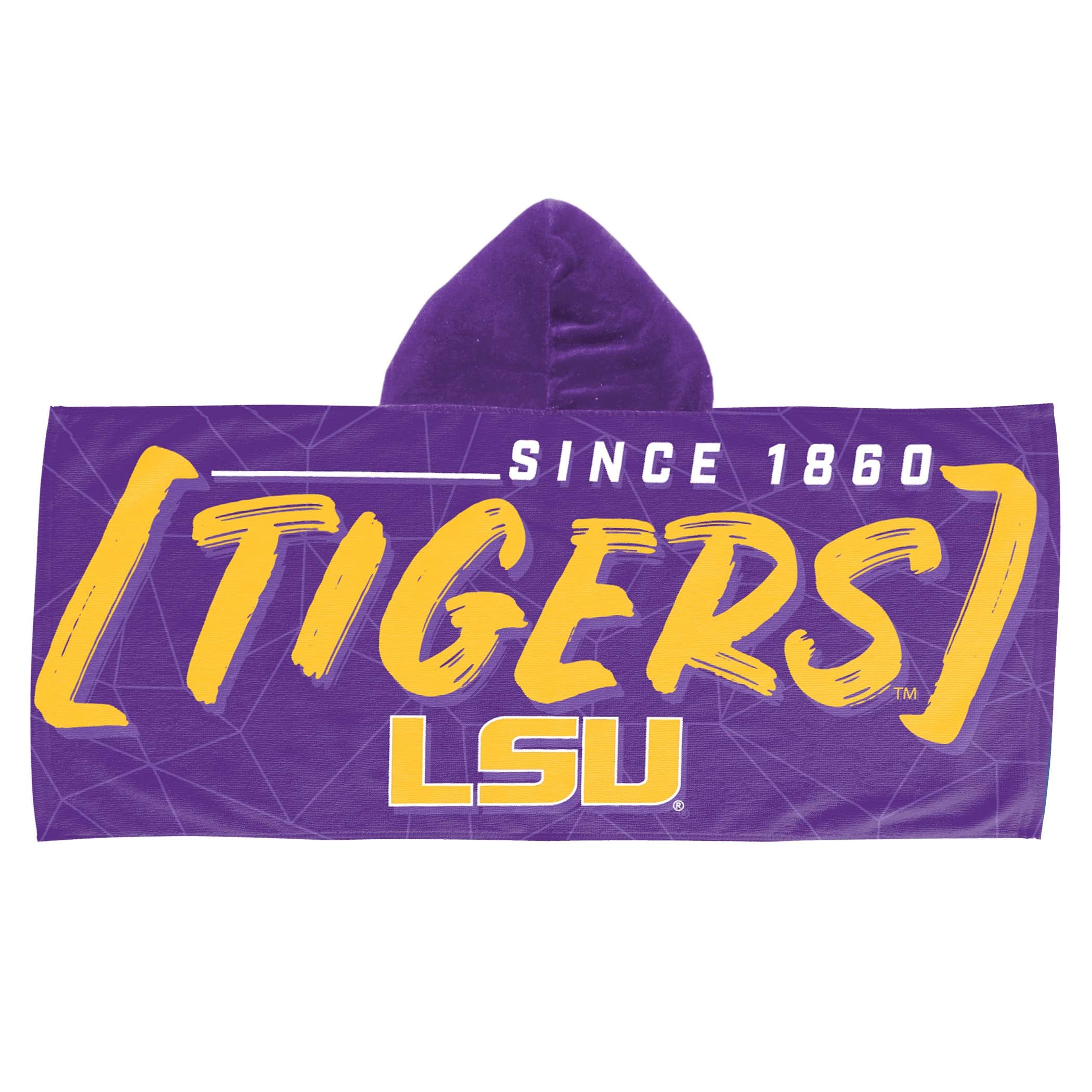 NCAA LSU Tigers Youth Hooded Beach Towel 21x51 Inches