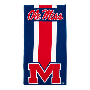 Ole Miss Rebels Zone Read Beach Towel 30x60 inches