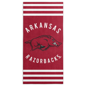 NCAA Arkansas Razorbacks Stripes Beach Towel 30Ã—60 Inches