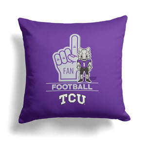 NCAA TCU Horned Frogs Number 1 Fan Throw Pillow 18x18