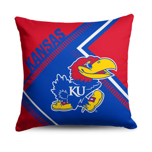 Kansas Jayhawks NCAA Pulsewave Throw Pillow 18X18 Inches