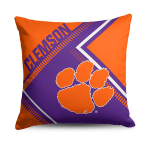 Clemson Tigers NCAA Pulsewave Throw Pillow 18X18 Inches