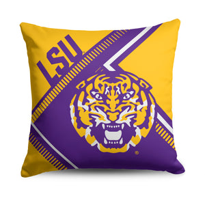 LSU Tigers NCAA Pulsewave Throw Pillow 18X18 Inches