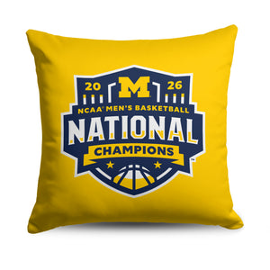 Michigan Wolverines NCAA 2026 Basketball Champs Hoop Skills Throw Pillow, 18x18 inches