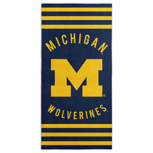 NCAA Michigan Wolverines Stripes Beach Towel 30Ã—60 Inches