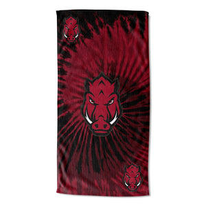 NCAA Arkansas Razorbacks Psychedelic Beach Towel 30x60 Inches