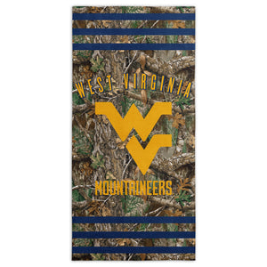 NCAA West Virginia Mountaineers Realtree Stripes Beach Towel 30Ã—60 Inches