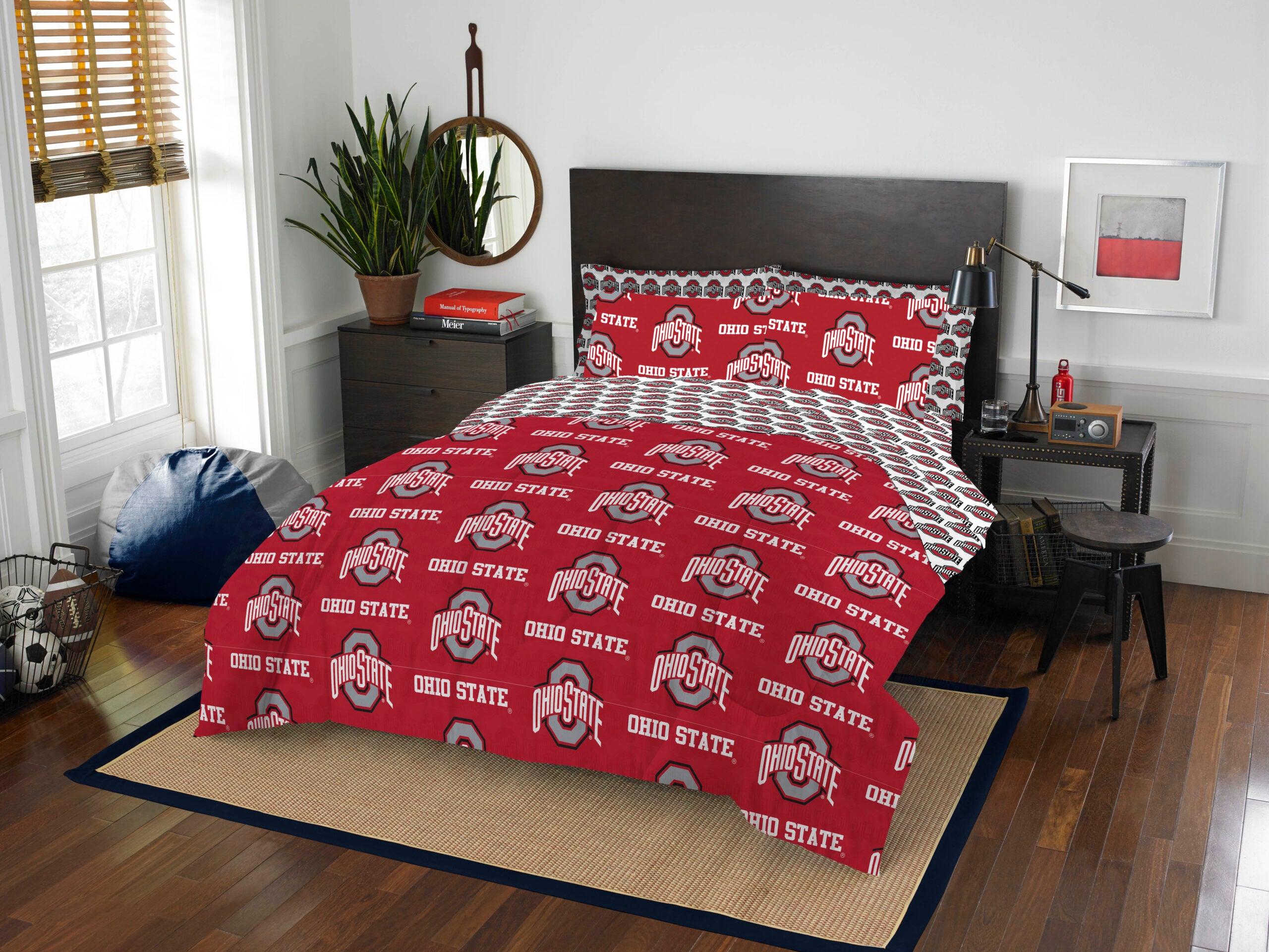 NCAA Rotary Ohio State Buckeyes 7 PC Full Bed In Bag Set