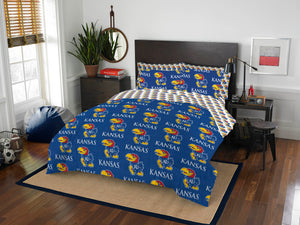 NCAA Rotary Kansas Jayhawks 7 PC Full Bed In Bag Set