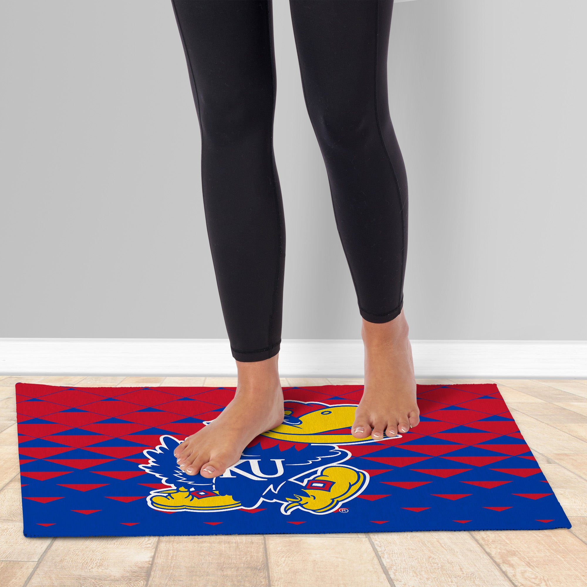 Kansas Jayhawks NCAA Dropzone Washable Rug 20X32 Inches