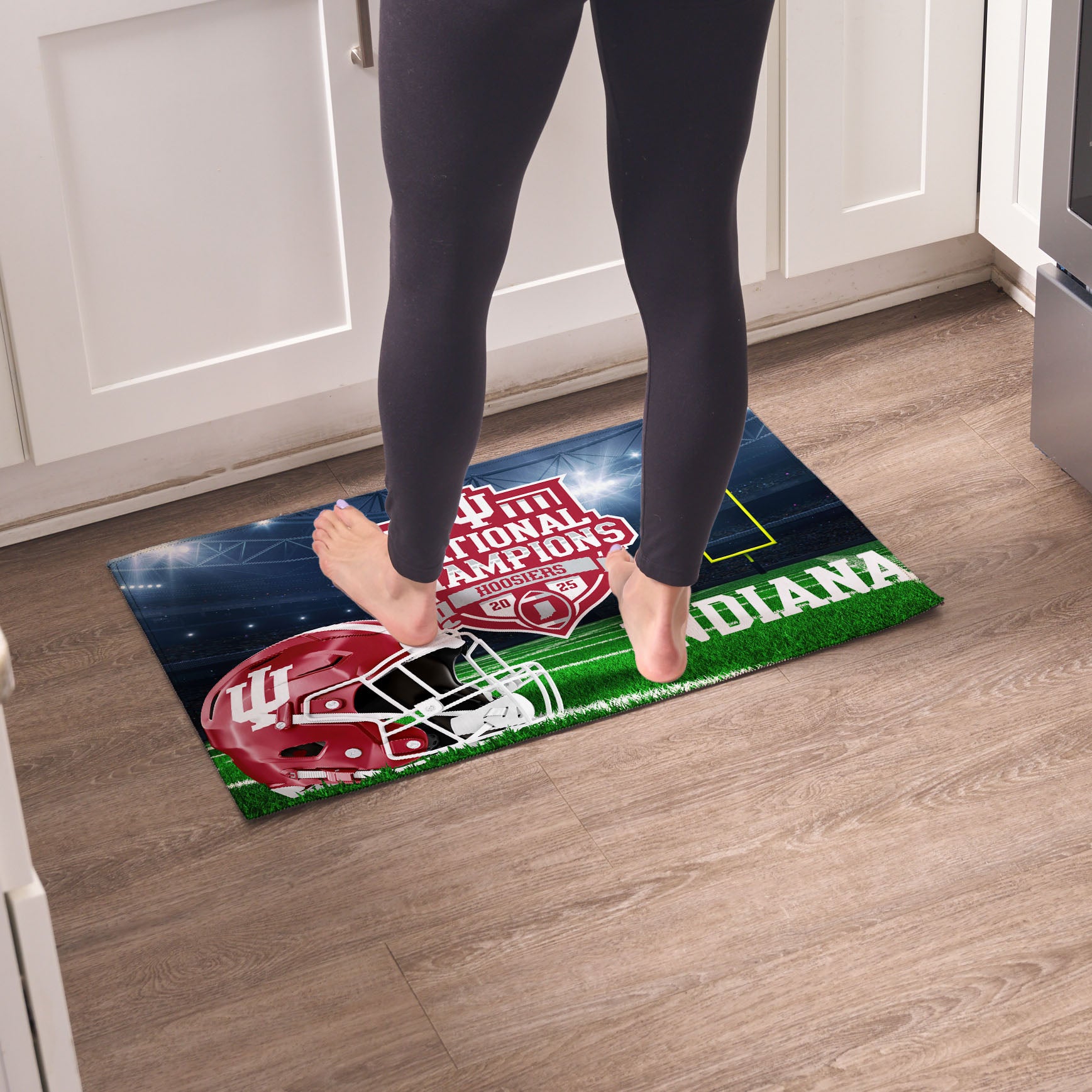 2025 NCAA Football Championship Indiana Hoosiers Crunch Time Washable Rug 20×32 inches