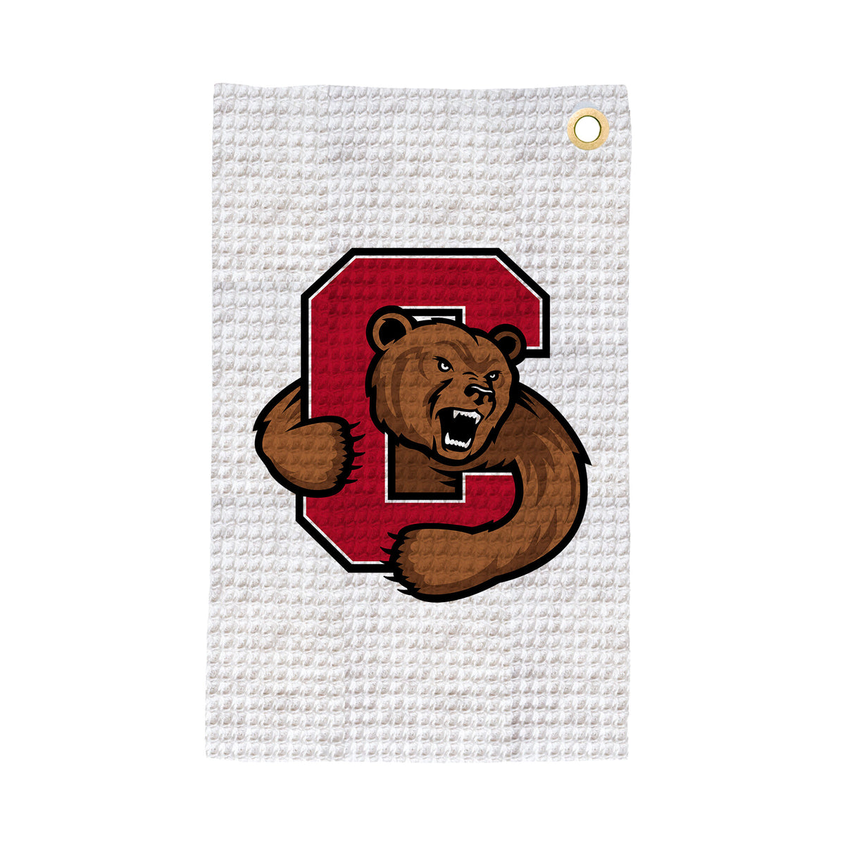 NCAA Cornell Big Red Angry Bear Waffle Printed Fan Towel 16x25 inches