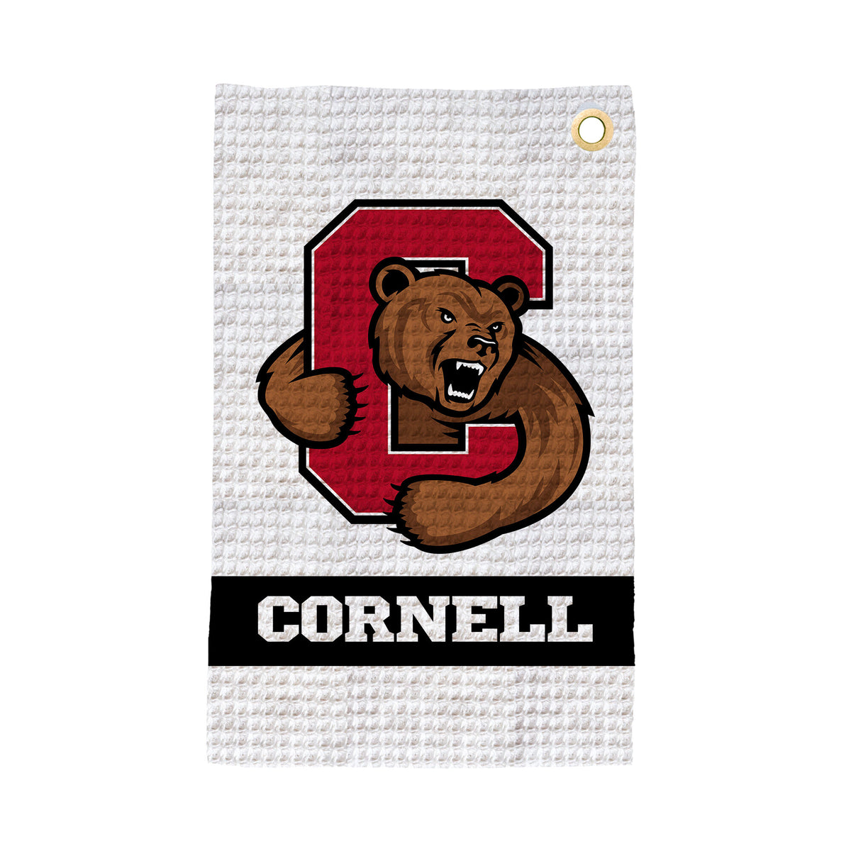 NCAA Cornell Big Red Angry Bear B Waffle Printed Fan Towel 16x25 inches