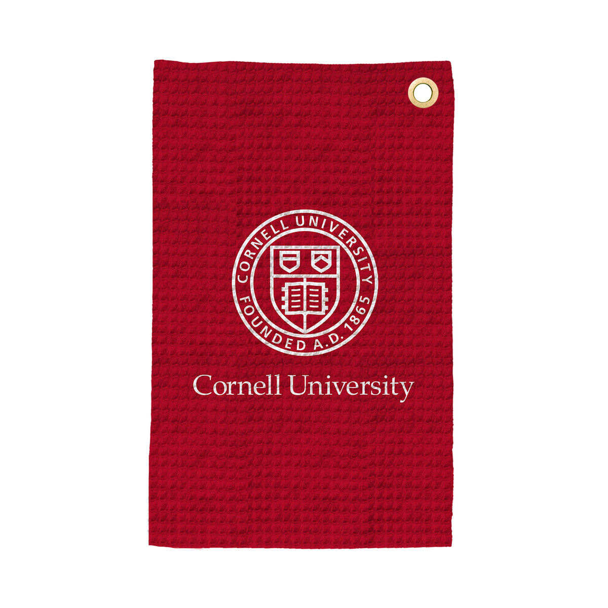 NCAA Cornell Big Red Lock Up Waffle Printed Fan Towel 16x25 inches
