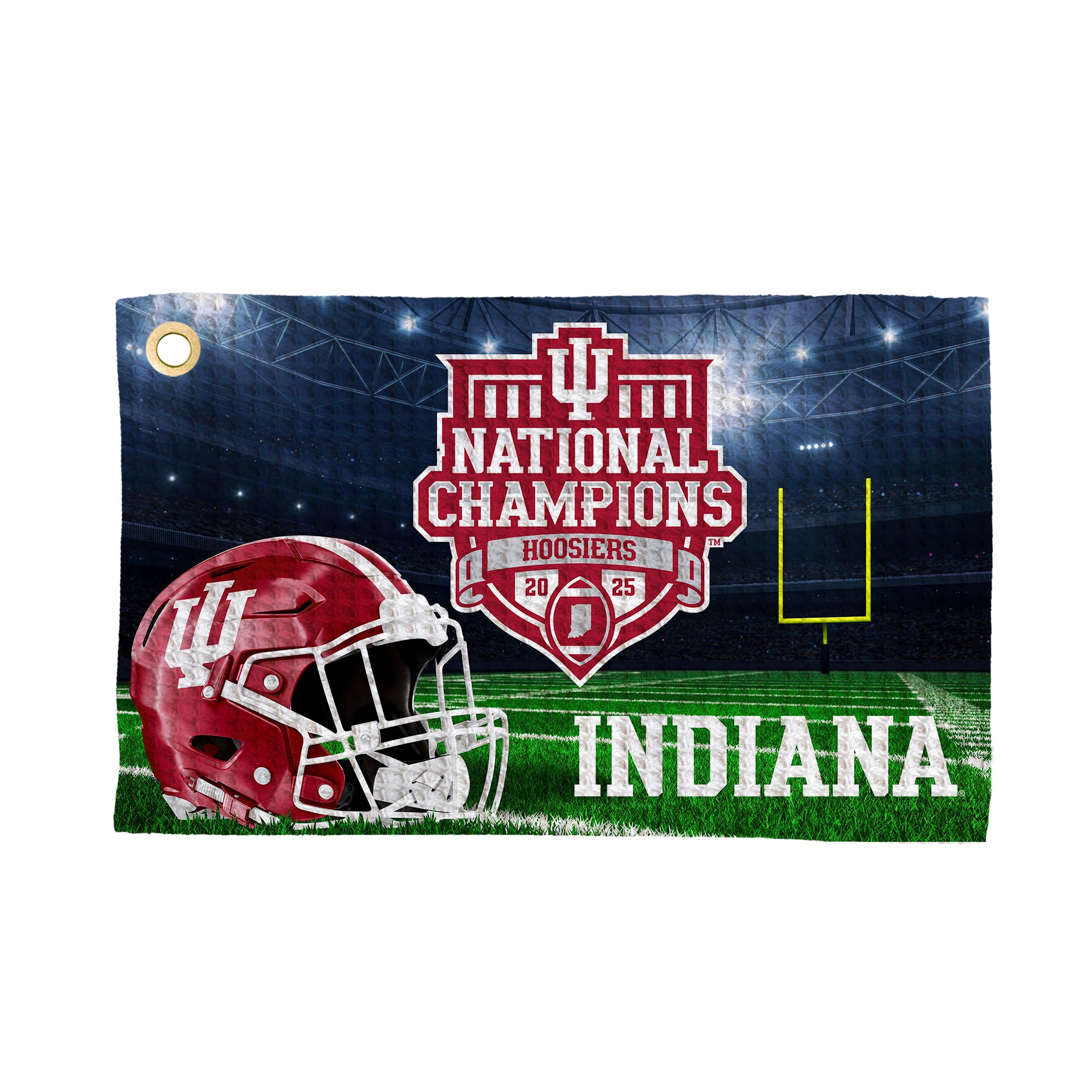 2025 NCAA Football Championship Indiana Hoosiers Crunch Time Waffle Printed Fan Towel 16×25 inches