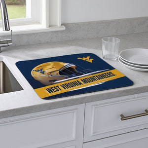 West Virginia Mountaineers NCAA Concrete Dish Drying Pad 15x20 inches