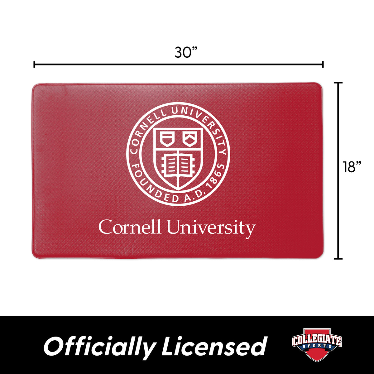 NCAA Cornell Big Red Lock Up Embossed Floor Mat 18x30 inches