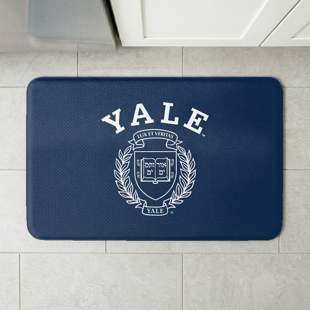 NCAA Yale Bulldogs Lock Up Embossed Floor Mat 18x30 inches