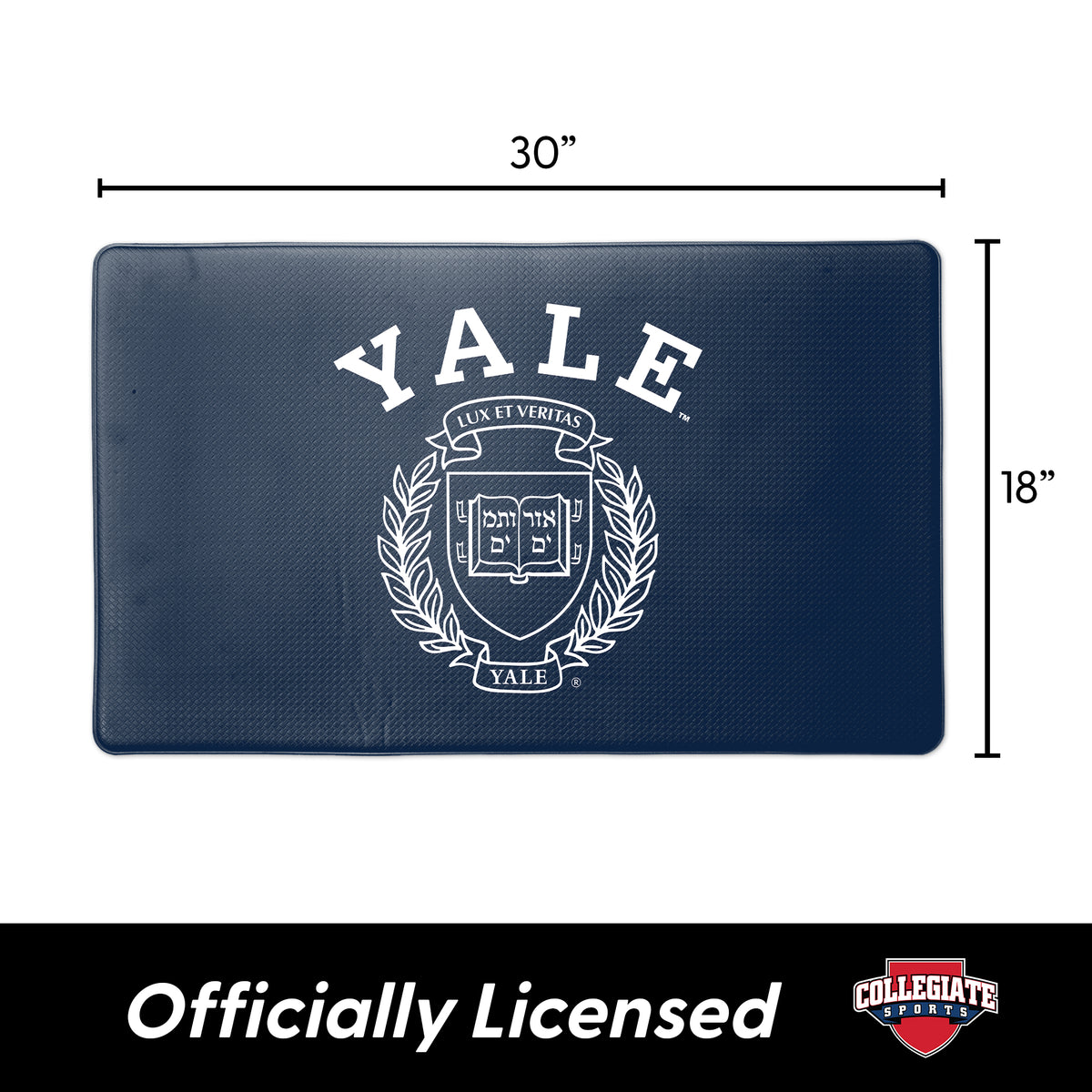 NCAA Yale Bulldogs Lock Up Embossed Floor Mat 18x30 inches