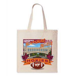 NCAA Virginia Tech Hokies Hokie Believer Tote Bag 14x15 inches