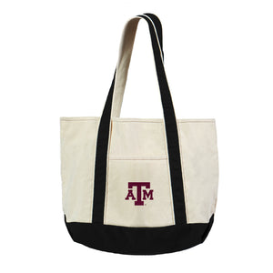 Texas A&M University Aggies NCAA Canvas Tote with Colored Strap