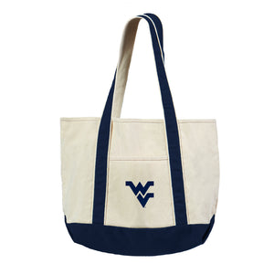 West Virginia Mountaineers NCAA Canvas Tote with Colored Strap