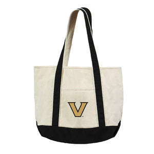 Vanderbilt Commodores NCAA Logo Canvas Tote with Colored Strap 21x15 inches